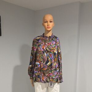 Marie Oliver Graphic Purple Pink Long Sleeve Top